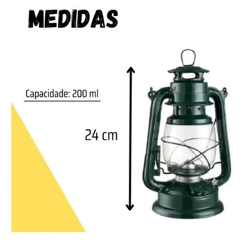 Lampião lamparina querosene 27 cm